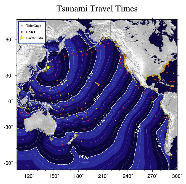 japan tsunami map. Tsunami map (hat tip Richard