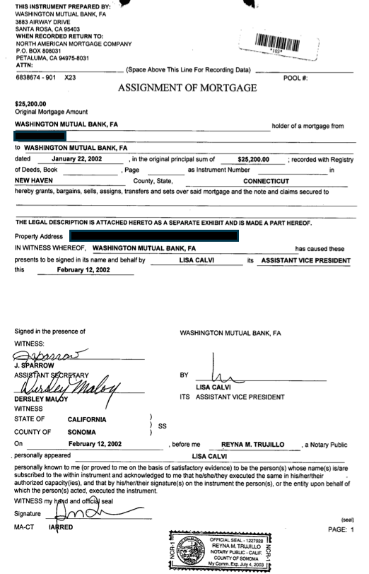 Assignment of mortgage as a defense verdict