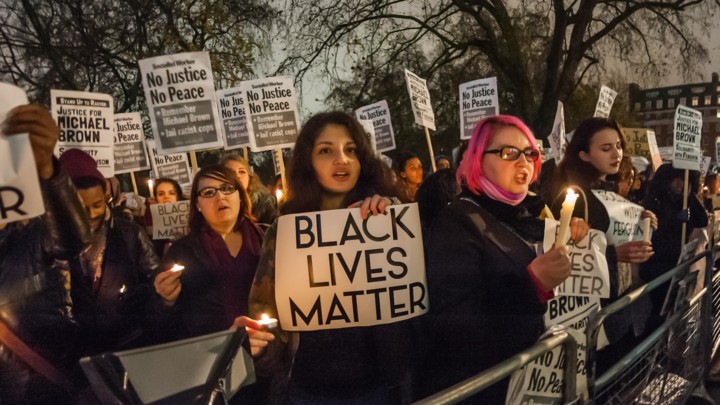 UK - Candle Light Vigil for Michael Brown at US Embassy in London