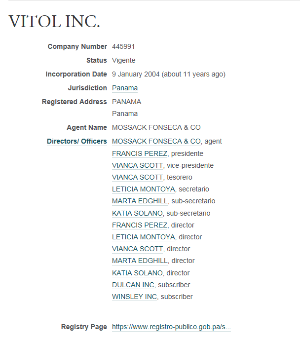 Mossack Fonseca Vitol Capture