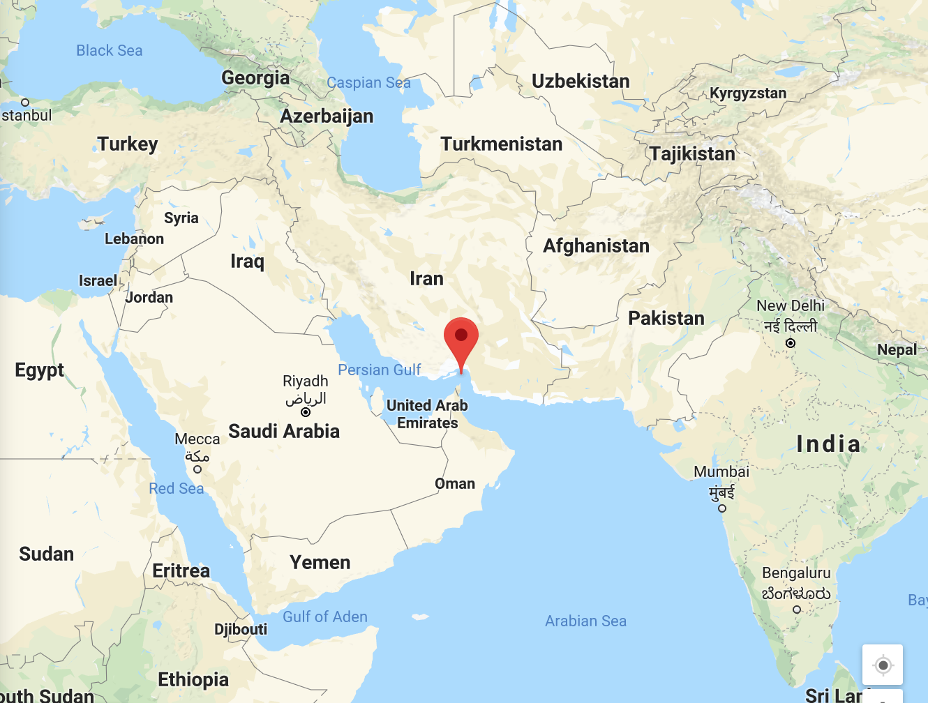 Strait of Hormuz map