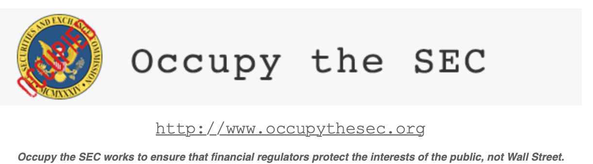 Occupy the SEC to DoJ: Act on Congressional Mandate, Quit Rubber Stamping Bank Mergers 2