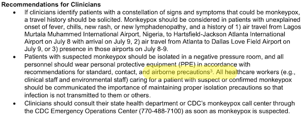 CDC Rigs Its Own Monkeypox Case Reports by Not Including Questions on Airborne Transmission 7